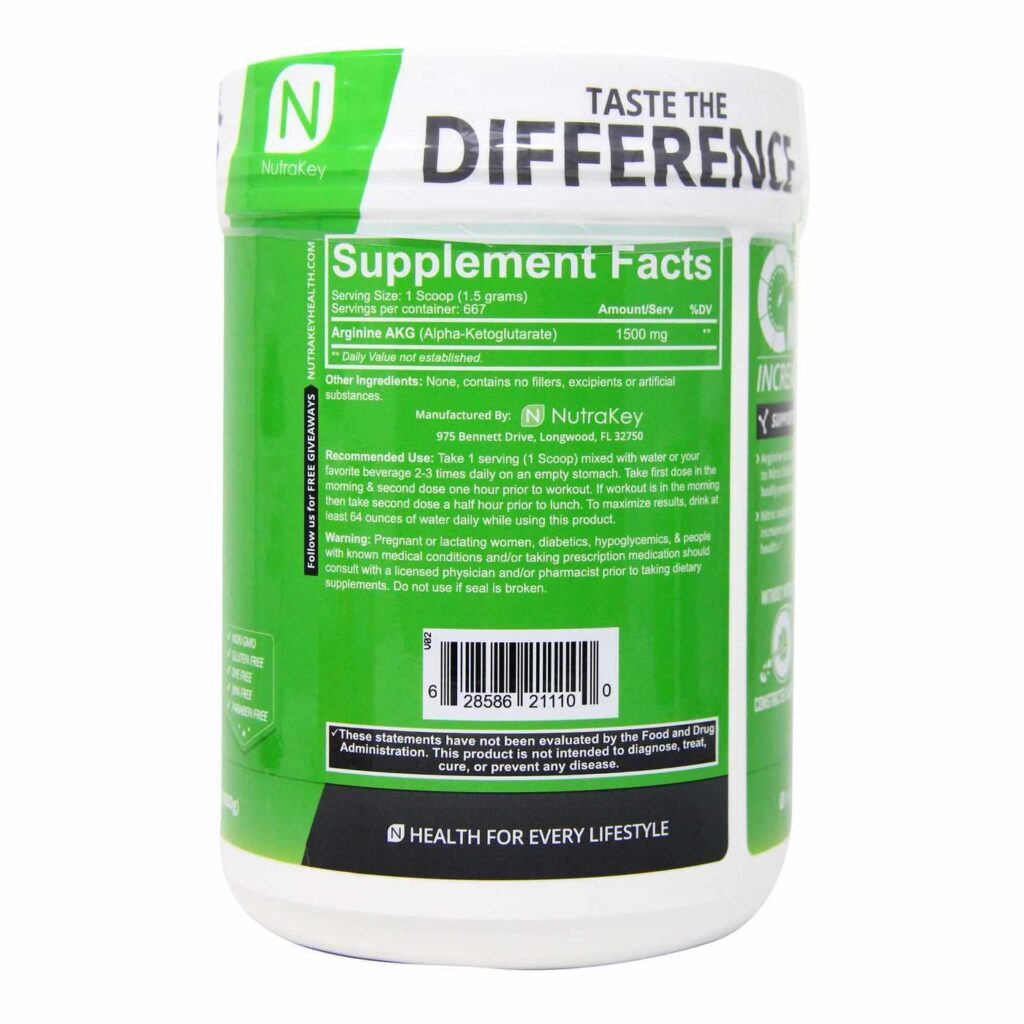 NutraKey Arginina em Pó 1 Kg: Impulsione Sua Performance e Bem-Estar - Imagem 3