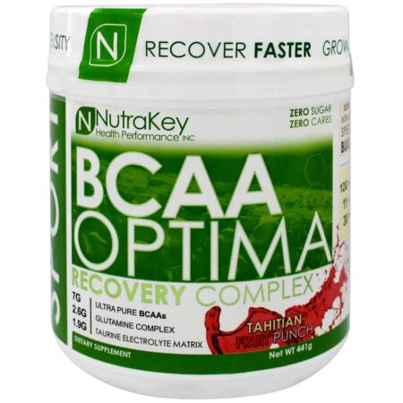 NutraKey BCAA Optima Recovery Complexo, Punch de fruta de Tahiti - 441 grams