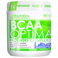 NutraKey BCAA Optima Complexo de Recuperação Sabor Framboesa – 441g