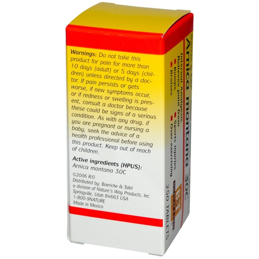 Arnica Montana 30C Boericke and Tafel - 250 Tabletes para Bem-Estar Natural - Imagem 2