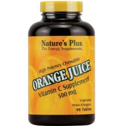 Nature’s Plus, Suco de Laranja com Vitamina C 500mg – 90 Cápsulas Mastigáveis: Imunidade e Vitalidade Diária