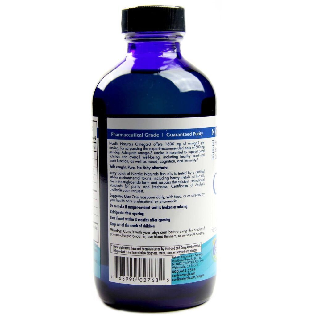 Nordic Naturals Omega-3 Líquido 237 ml: Óleo de Peixe Puro para Saúde Cardiovascular e Cerebral no Brasil - Imagem 3