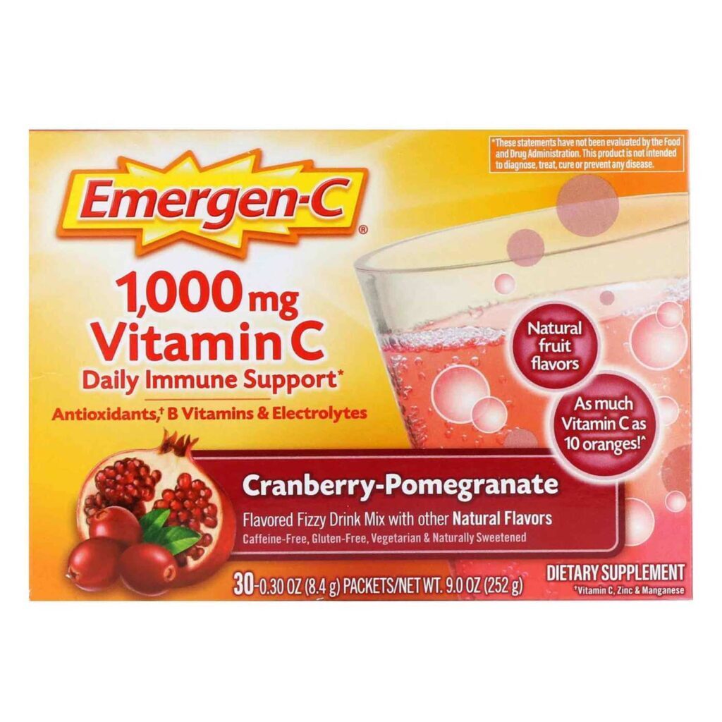 Alacer Emergen-C Cranberry Romã 30 Pacotes - Vitamina C e Antioxidantes
