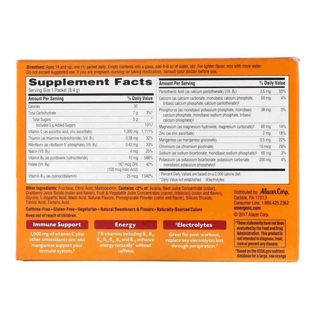 Alacer Emergen-C Cranberry Romã 30 Pacotes - Vitamina C e Antioxidantes - Imagem 3