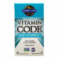 Garden of Life Vitamina E RAW 60 Cápsulas Vegetarianas - Saúde Antioxidante Completa