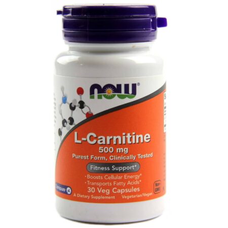 Now Foods, L-Carnitina 500 mg - 30 Cápsulas Vegatarianas