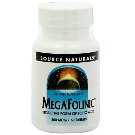 Source Naturals, MegaFolinic™ Ácido Fólico - 60 Tabletes