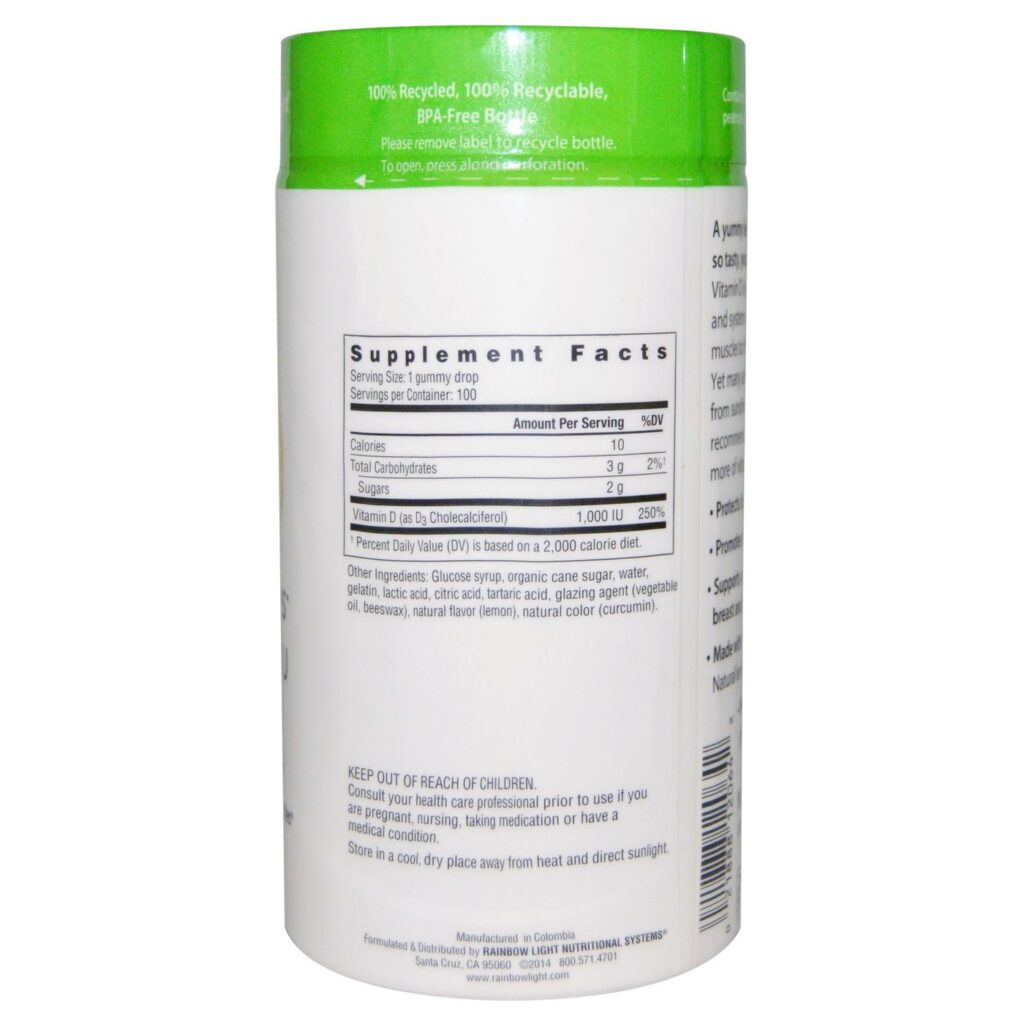 Rainbow Light Vitamina D 1.000 UI Sunny Gummies™: Imunidade e Bem-Estar com 100 Gomas - Imagem 2