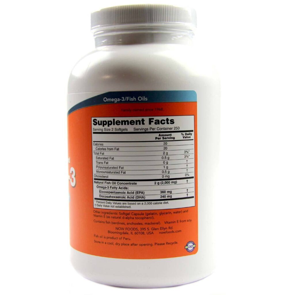 Omega-3 Now Foods 500 Cápsulas em Gel: Saúde Cardiovascular e Cognitiva Completa - Imagem 2