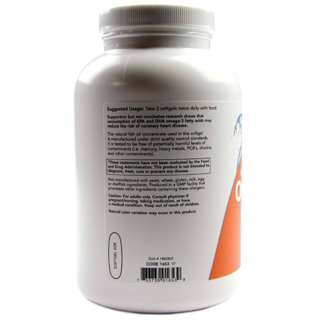 Omega-3 Now Foods 500 Cápsulas em Gel: Saúde Cardiovascular e Cognitiva Completa - Imagem 3