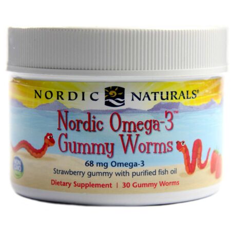 Nordic Naturals, Gomas de ômega-3 nórdicas - Sabor Morango - 30 Gomas