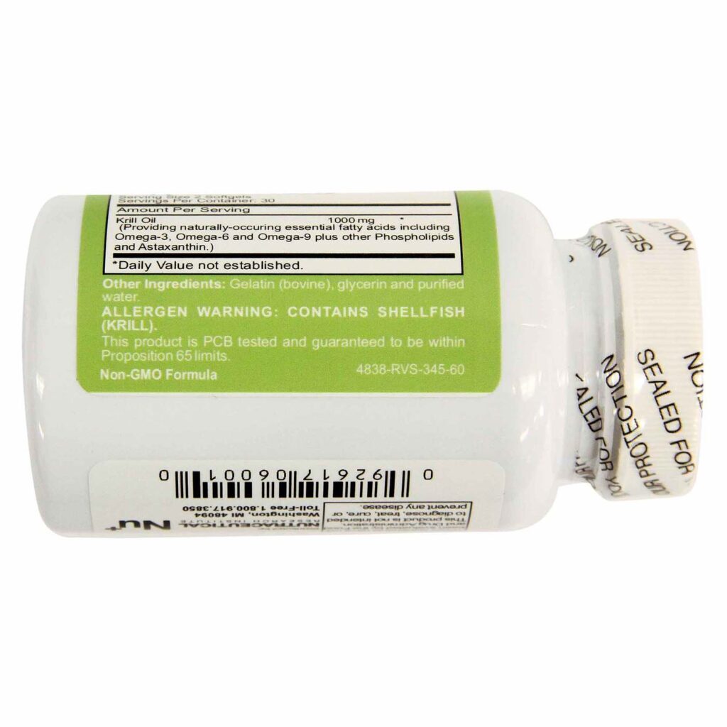 Óleo de Krill Nutraceutical Research Institute 60 Cápsulas - Saúde Ômega 3 - Imagem 3