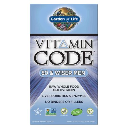 Garden of Life, Vitamin Code® Multivitamínico para Homens +50 - 240 Cápsulas Vegetarianas