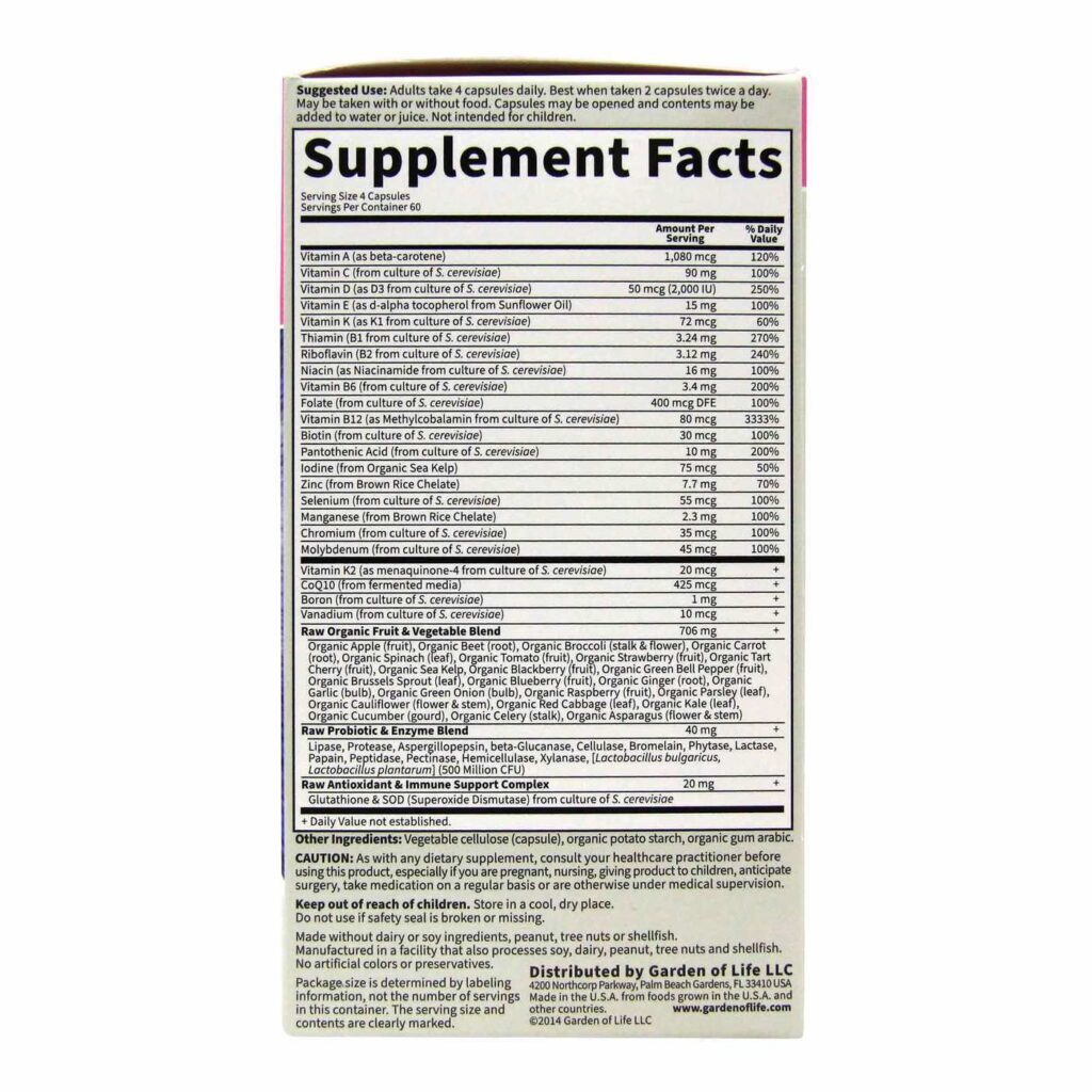 Garden of Life Multivitamínico Mulheres 50+ - 240 Cápsulas Vegetarianas - Imagem 2