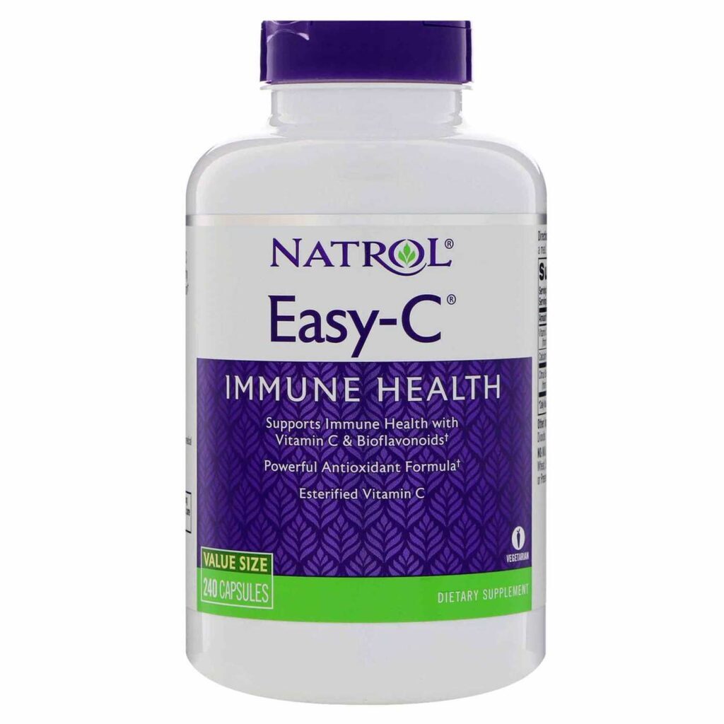 Natrol Easy-C® 500 mg - 240 Cápsulas Vegetarianas: Vitamina C de Alta Absorção para Imunidade e Saúde