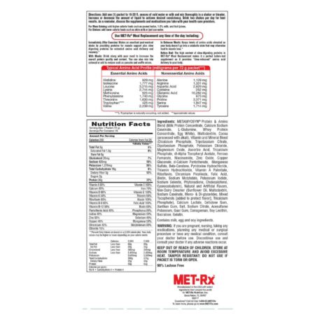 MET-Rx, Engineered Nutrition - Substituto de Refeição - 18 pacotes - Image 2