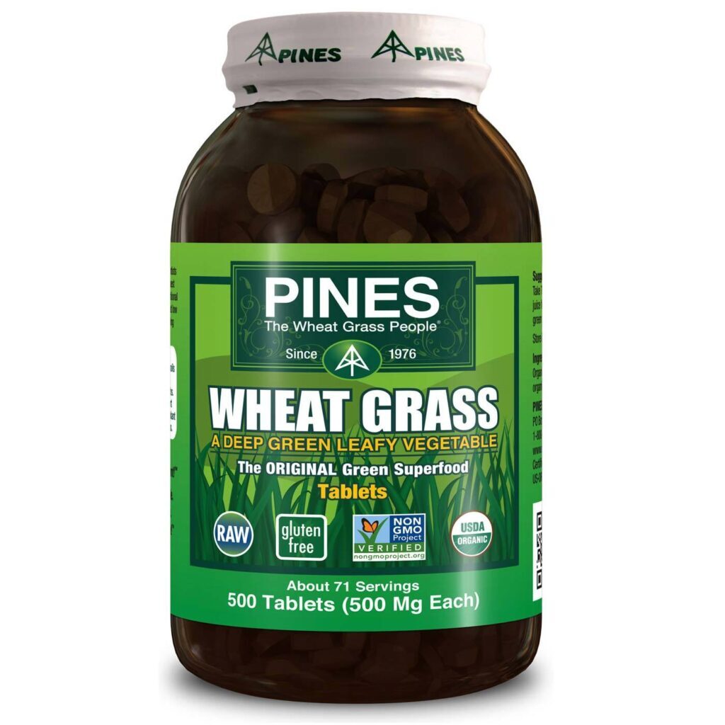 Pines International Grama de Trigo Orgânica 500mg - 500 Comprimidos: Vitalidade Natural para Você