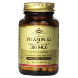 Solgar Vitamina K2 100 mcg - 50 Cápsulas: Saúde Óssea e Cardiovascular no Brasil
