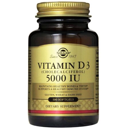 Vitamina D3 5000 IU Solgar 100 Cápsulas