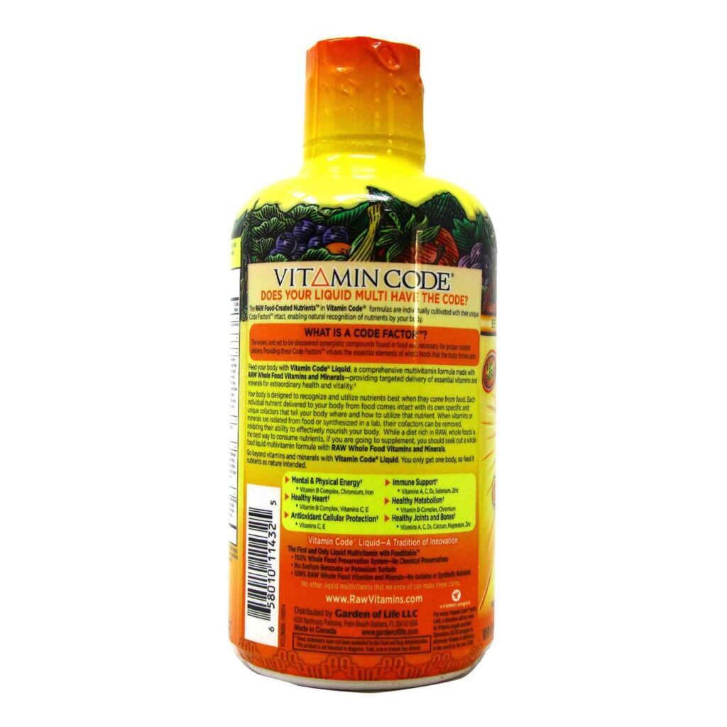 Garden of Life Vitamin Code Multivitamínico Líquido Laranja e Manga - 900ml - Imagem 4