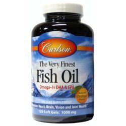 Carlson Labs Melhor Óleo de Peixe Natural Sabor Laranja - 120 Cápsulas Gel