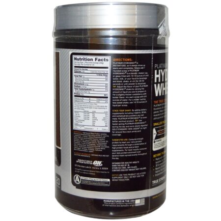 Hidro Whey Platinum Optimum Nutrition Chocolate 1.75 lbs/ 795 gr - Image 2