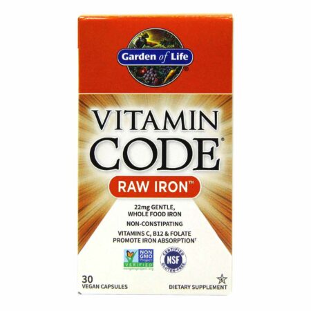 Garden of Life, Vitamin Code® RAW Ferro™ - 30 Cápsulas Vegetarianas