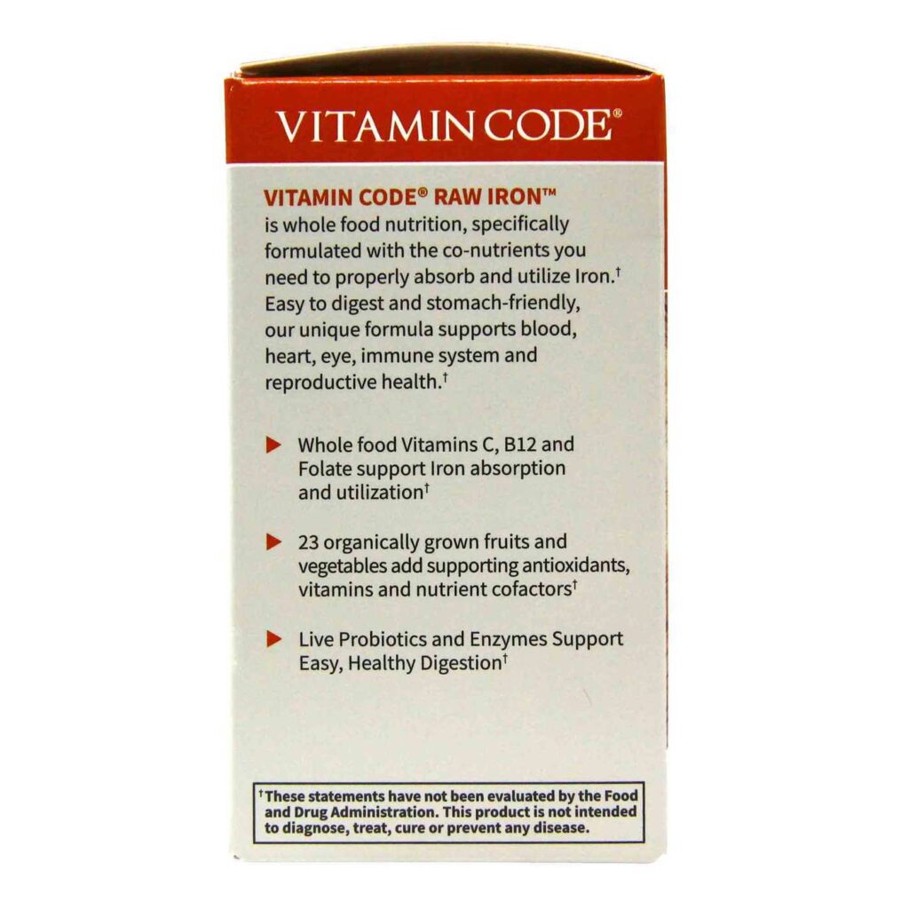 Garden of Life Vitamin Code RAW Ferro™ - 30 Cápsulas Vegetarianas: Energia e Vitalidade Natural - Imagem 4