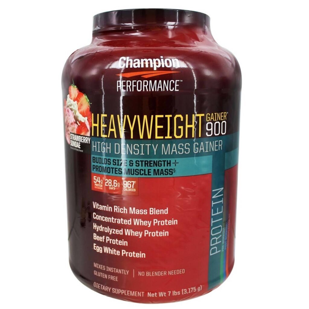 Champion Performance Heavyweight Gainer 900™ Morango - 3,175g (7 lbs) Massa Muscular
