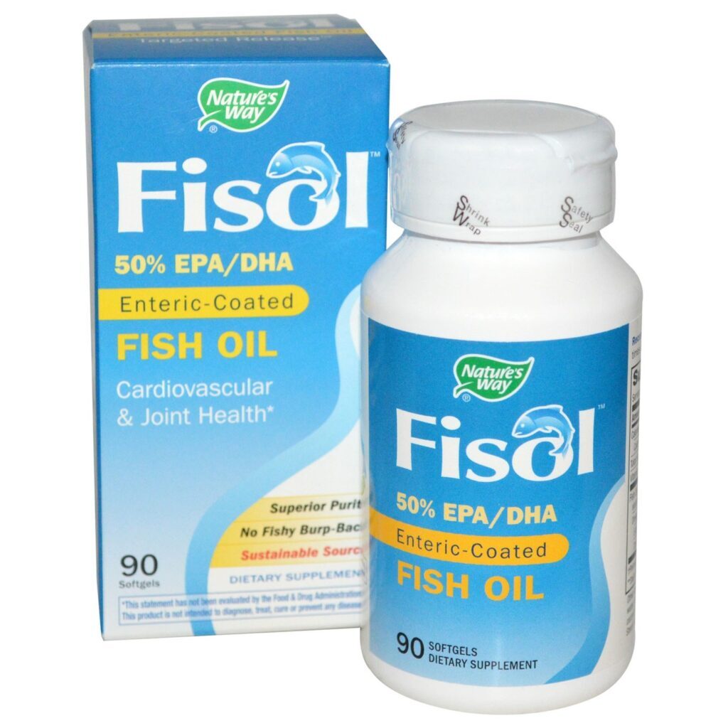 Nature's Way FISOL™ Revestimento Entérico Óleo de Peixe 90 Cápsulas - Saúde do Coração e Bem-Estar