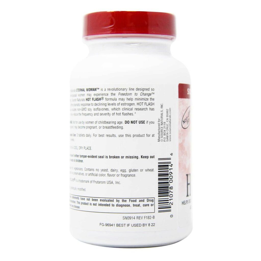 Source Naturals Hot Flash Alívio para Ondas de Calor - 90 Tabletes - Imagem 4