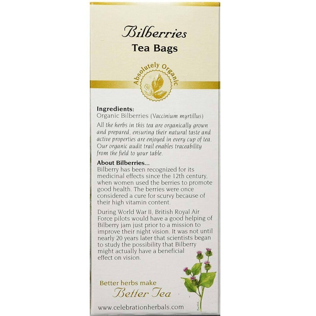 Chá de Mirtilos Orgânico Celebration Herbals - 24 Saquinhos para Bem-Estar Natural - Imagem 2