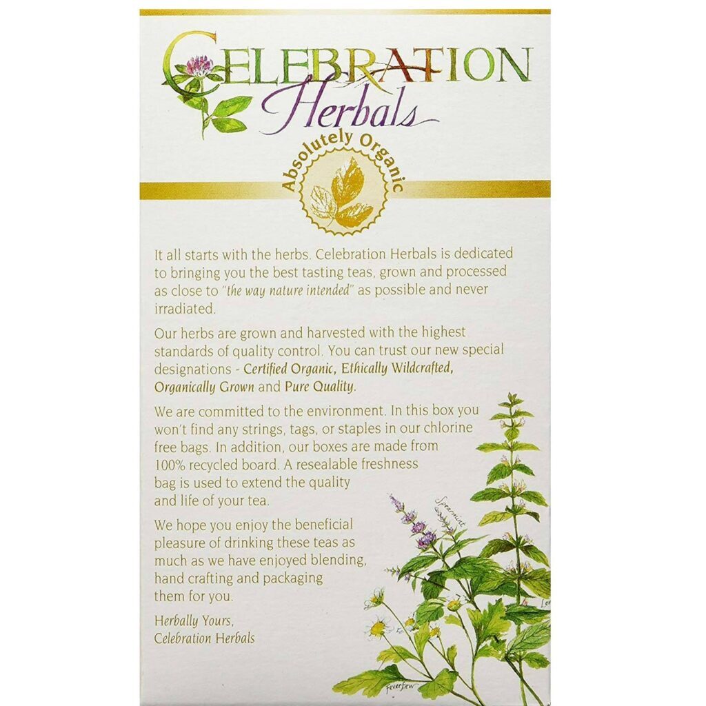 Chá de Mirtilos Orgânico Celebration Herbals - 24 Saquinhos para Bem-Estar Natural - Imagem 3