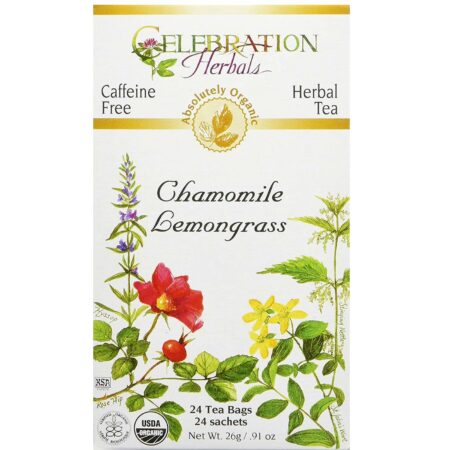 Celebration Herbals, Chá de Capim-limão e Camomila - 24 Sacos de Chá