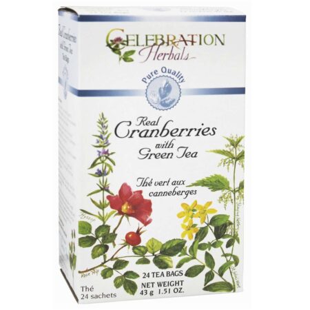 Celebration Herbals, Chá Verde com Cranberries - 24 Saquinhos de Chá