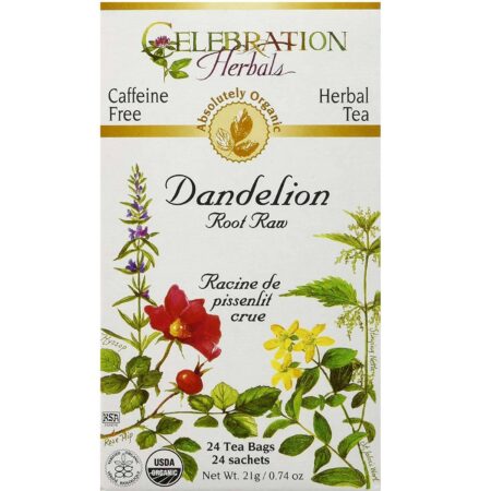 Celebration Herbals Herbal Tea, Chá de Raiz Dente de Leão Orgânico - 24 Saquinhos de Chá