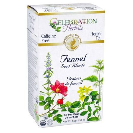 Celebration Herbals Herbal Tea, Chá de Sementes de Erva-Doce Orgânica - 24 Saquinhos de Chá