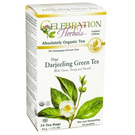 Celebration Herbals, Chá Verde Darjeeling Orgânico - 24 Saquinhos de Chá