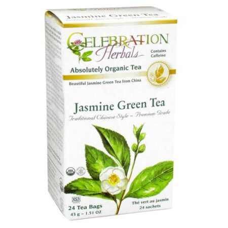 Celebration Herbals, Chá Verde Jasmine Premium Orgânico - 24 Saquinhos de Chá