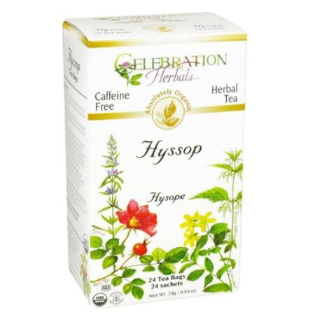 Celebration Herbals Herbal Tea, Chá de Hissopo Orgânico - 24 Saquinhos de Chá