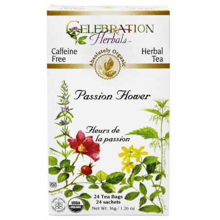 Celebration Herbals Herbal Tea, Chá de Flor de Maracujá Orgânico - 24 Saquinhos de Chá