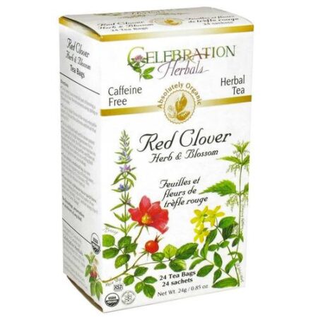 Celebration Herbals, Chá de Folhas e Flores de Trevo Vermelho - 24 Saquinhos de Chá