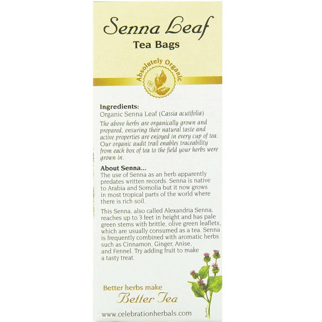 Celebration Herbals Chá de Folhas de Senna 24 Saquinhos - Auxílio Digestivo Natural - Imagem 4