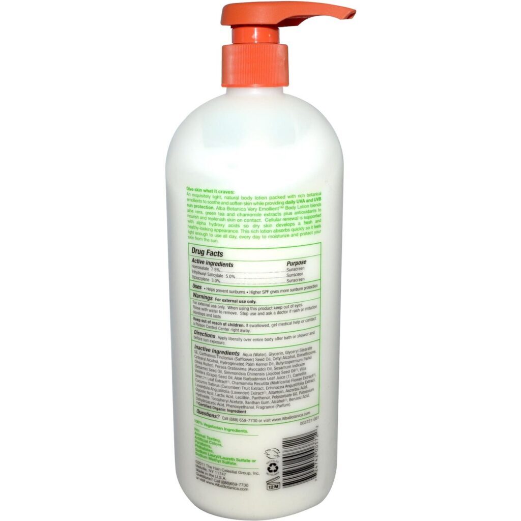 Alba Botanica Loção Corporal Muito Emoliente FPS 15 - Hidratação Profunda e Proteção Solar 950 ml - Imagem 2