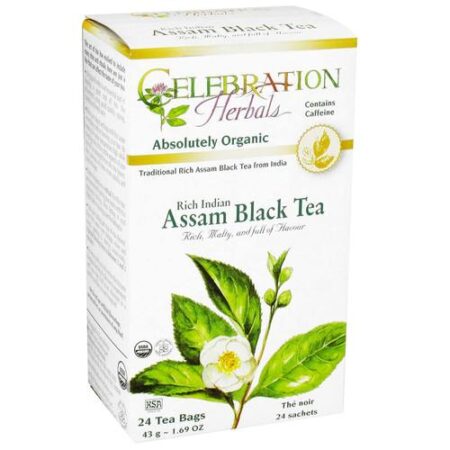 Celebration Herbals, Chá Preto Assam Orgânico - 24 Saquinhos de Chá