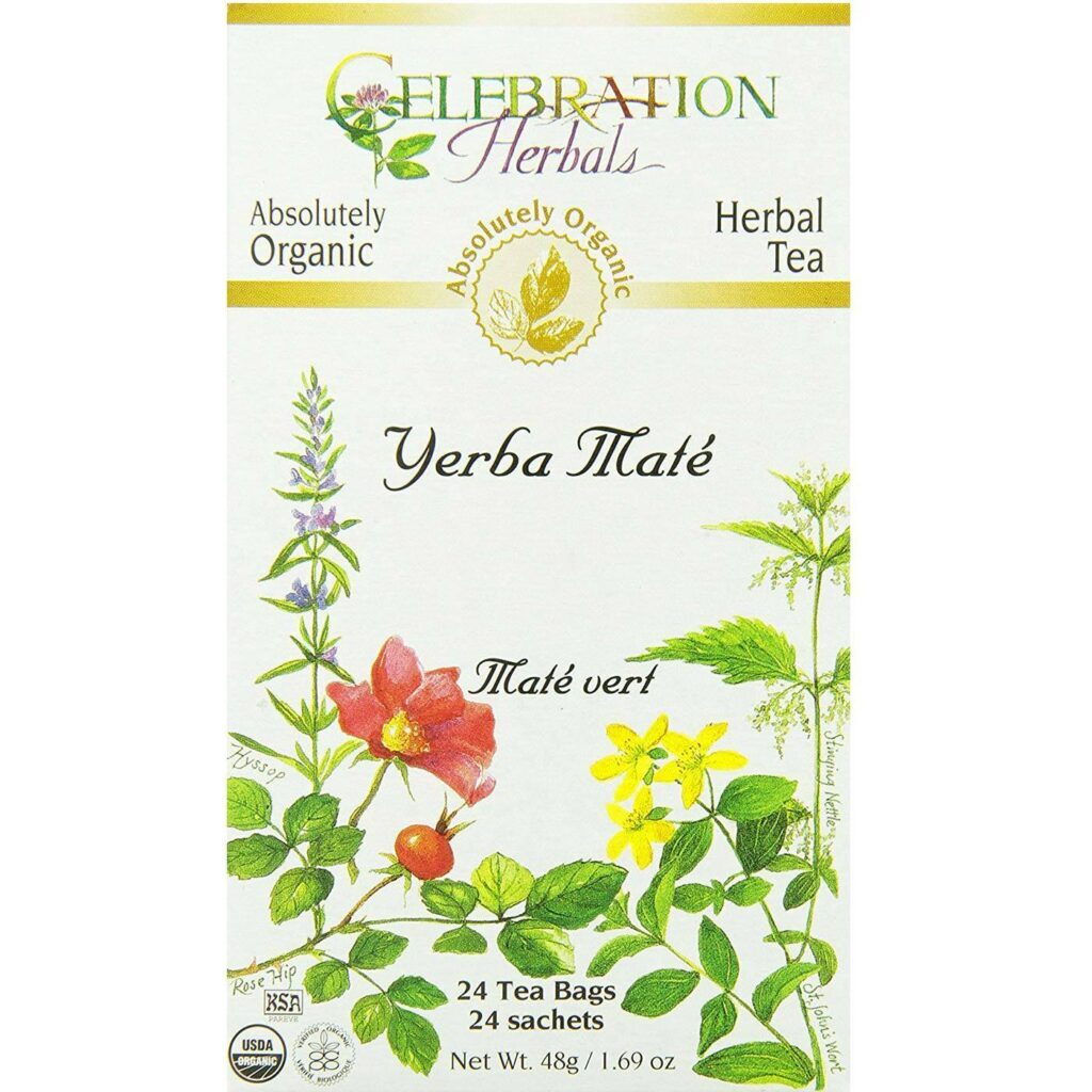 Celebration Herbals Chá de Erva-Mate Orgânico - 24 Saquinhos de Chá