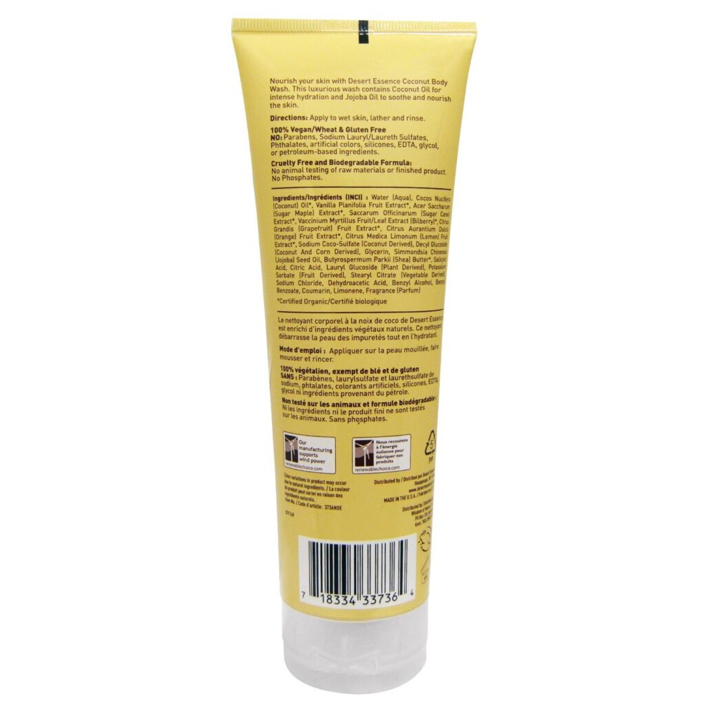 Desert Essence Sabonete Líquido Corporal Coco 237ml - Pele Macia e Hidratada - Imagem 2