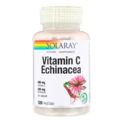 Solaray Vitamina C com Equinácea - 120 Cápsulas para Imunidade