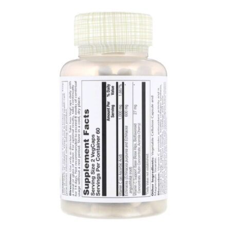 Solaray Vitamina C com Equinácea - 120 Cápsulas para Imunidade - Imagem 3