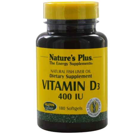 Nature's Plus,Vitamina D 400 UI - 180 Cápsulas